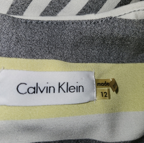 Calvin Klein Yellow Gray Striped Dress - Picture 6 of 6